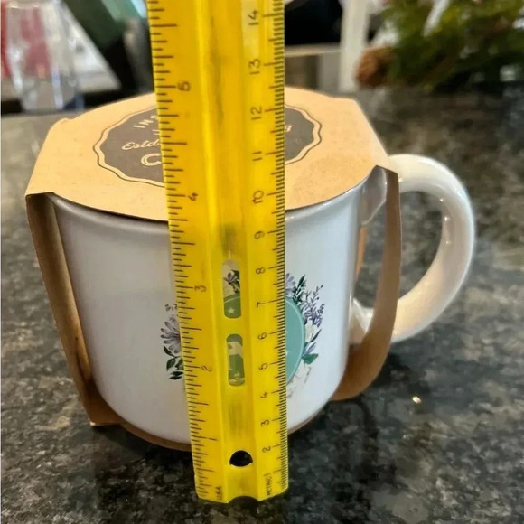 Needzo White Floral Stoneware Faith Symbols Coffee Mug 13 Oz NWT - Picture 5 of 5